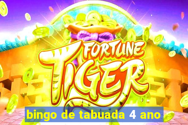 bingo de tabuada 4 ano